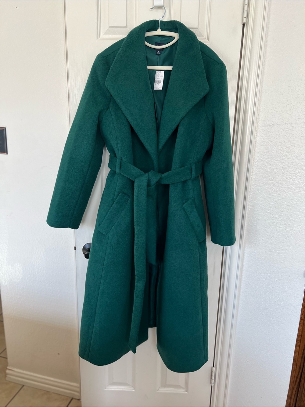 J. Crew Emerald Green Belted Coat 16 - Picture 4 of 11